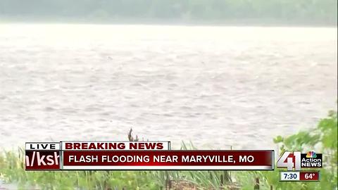 Fields covered in water in Maryville
