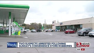 Two suspects arrested in connection with weekend robberies