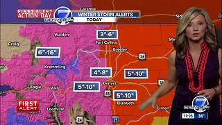 First Alert Forecast: Early afternoon update with expected snow totals in Denver