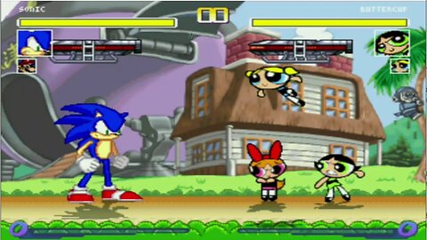 Sonic VS Buttercup & Bubbles I Cartoon VS Anime Mugen
