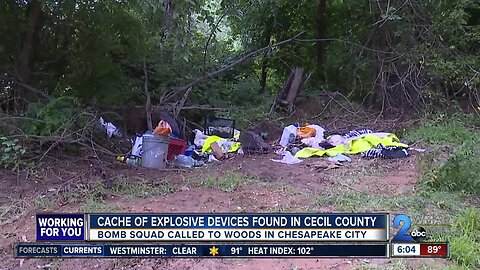 Cache of explosive devices found in Cecil County