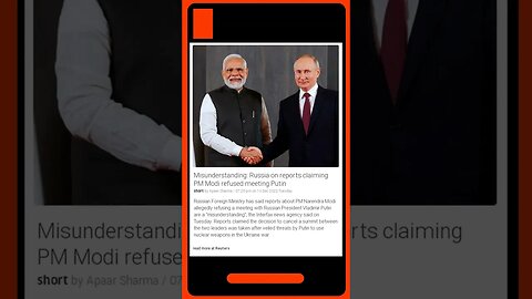 Latest Reports | PM Modi Refuses Meeting with Putin? Unpacking the Misunderstanding! | #shorts #news