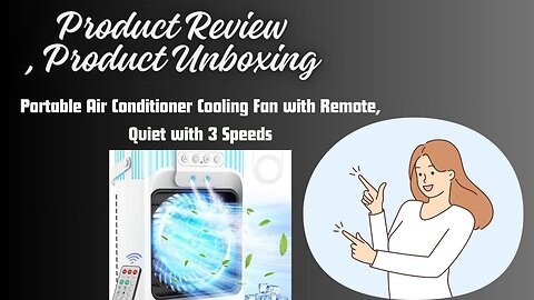 Portable Air Conditioner Cooling Fan with Remote, Quiet with 3 Speeds