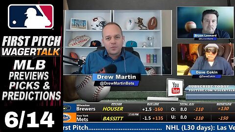 MLB Picks, Predictions and Odds | First Pitch Daily Baseball Betting Preview | June 14