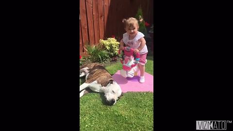 Little girl and her dog share unbreakable bond