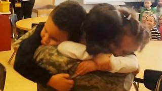 Deployed Mom Surprises Kids At School