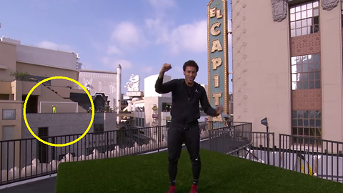 Neymar Scores Crazy 150-Foot Roof-to-Roof Goal Across Hollywood Boulevard!