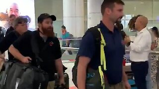 American Firefighters Greeted With Applause As They Arrive In Australia