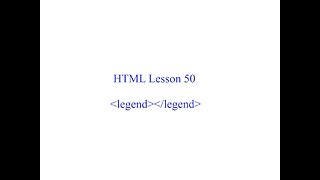 HTML Lesson 50