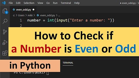 Check Even Odd Number In python- Free Python Course