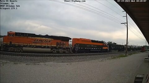 WB Manifest with Repainted GN 325 in Ottumwa and Mount Pleasant, IA on July 19, 2023