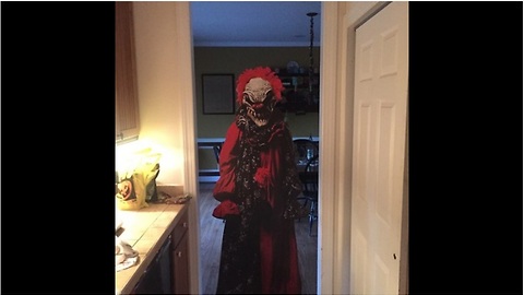 Dad pranks son with evil clown encounter