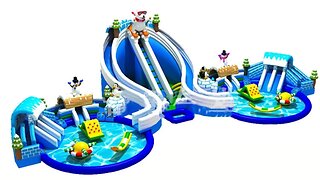 Steps for the construction of a water movable park#slide #inflatablebouncer #inflatable #factory
