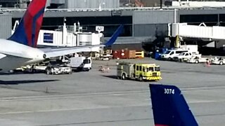 ATL airport firetruck with lights on