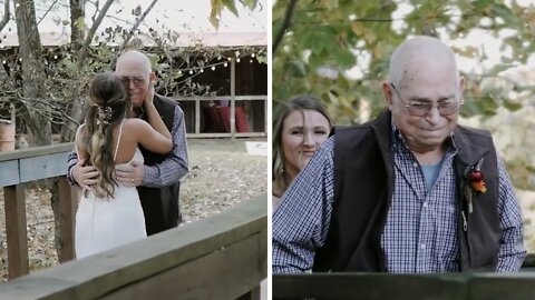 Grandpa breaks down after seeing granddaughter in wedding dress