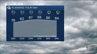 Power of 5 meteorologist Trent Magill gives an update on developing afternoon storms, bringing damaging winds.