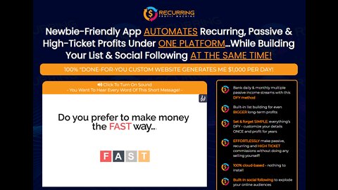 Newbie-Friendly App AUTOMATES Recurring, Passive & High-Ticket Profits Under ONE PLATFORM