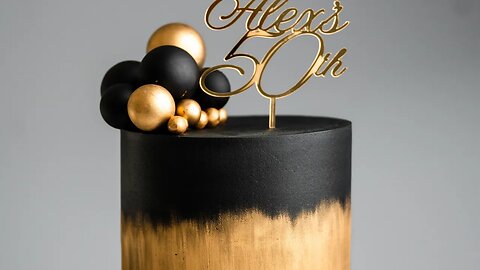 Gold Paint Splotched Cake