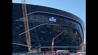 Allegiant Airlines logo going up on new Raiders stadium