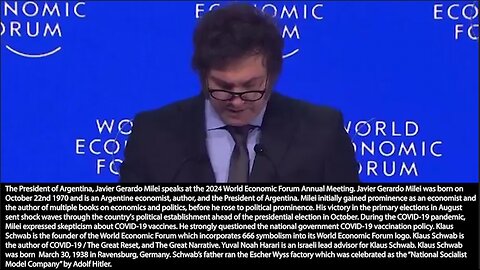World Economic Forum | "Today I'm Here to Tell You That the Western World Is In Danger. Those Who Are Supposed to Have to Defend the Values of the West Are Co-Opted By a Vision of the World That Inextricably Leads to Socialism." - Argentina