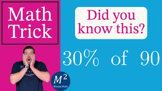 Percentage Trick You Were NEVER Taught in School | 30% of 90 | Minute Math Tricks - Part 72 #shorts