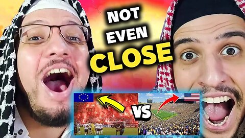 Arab Muslim Brothers First Time Reaction To American vs. European Football Fans .Who does it better?