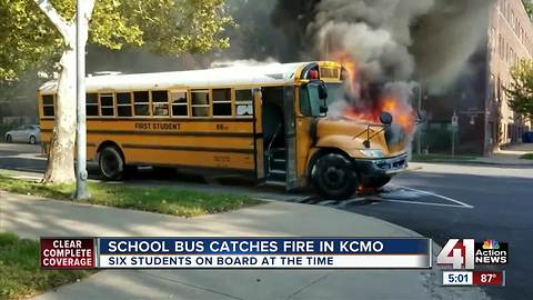 KCPS school bus completely charred in fire