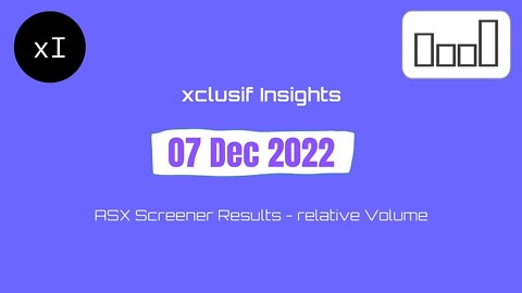 ASX Screener Stocks relative Volume 20221207 charts