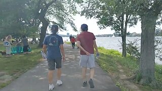 enjoying the weather along the Charles River