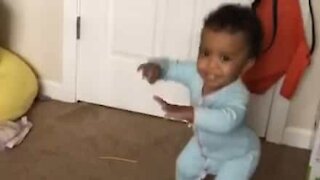 Little girl dances to hip hop tune