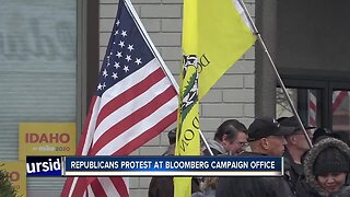 Protesters rally outside Bloomberg campaign office in Boise