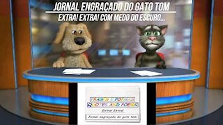 Jornal engraçado do gato tom: Com medo do escuro... [Frases e Poemas]