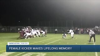 Female kicker makes lifelong memory
