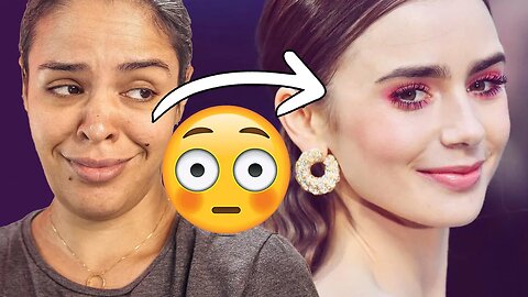 MAKEUP TRANSFORMATION - LILY COLLINS - MAQUIAGEM ROSA SIMPLES E ELEGANTE | RENATA FIGUEIREDO