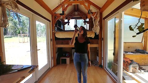 Young Couple Builds Timber Frame Tiny House from Trees they Cut Themselves