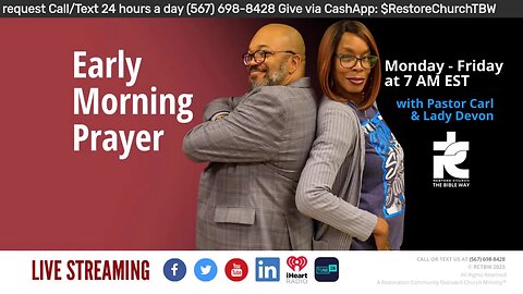 Early morning prayer with Pastor Carl & Lady Devon Mitchell 30323