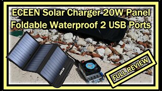 ECEEN Portable Solar Panel 20W with 2 USB Ports Waterproof Foldable FULL REVIEW WITH INSTRUCTIONS