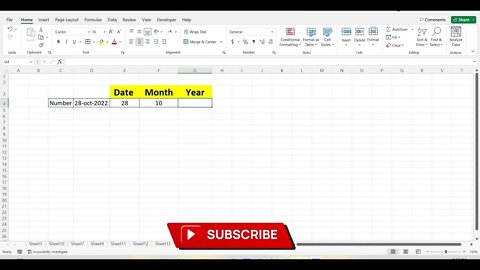 Find the Day Number| Month Number | Year Number Against The Date In Excel.