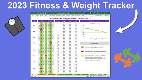 👟2023 Fitness and Weight Loss Planner | Workout App | Weight Loss Tracker | Exercise Calendar