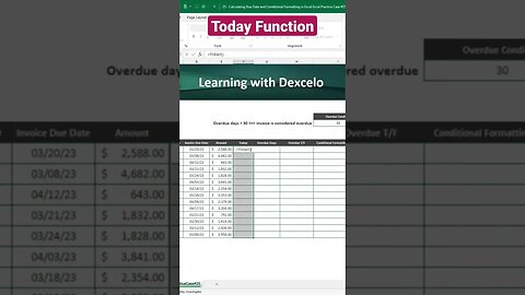 Today Function #excel #learnexcel #exceltips #excercise #microsoft #excelpro #exceltricks #data