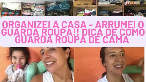 Organização no guarda roupa aberto- Dica de como economizar espaço- Vlog