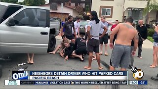 Pacific Beach neighbors detain driver who hit parked cars