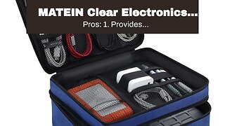 MATEIN Clear Electronics Organizer, Travel Cable Organizer Bag with Handle Double Layer Cord Or...