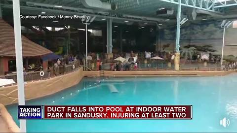 Air duct falls into pool at Kalahari Resort, injuring several people