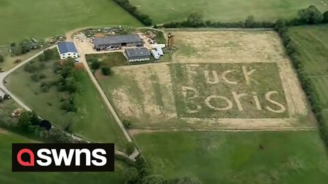 Pilot spots 'F*** Boris' in HUGE letters mowed into farmer's field in Buckinghamshire