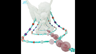 Turquoise orange spiny oyster Spodumene Kunzite Prehnite Amazonite red coral Charoite Multi 01