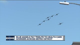 Blue Angels flying over metro Detroit