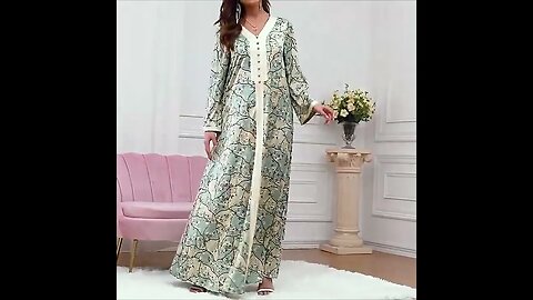 Floral Printed Abaya Arabic Long Dress Women Satin Muslim | ʟɪɴᴋ ɪɴ ᴛʜᴇ ᴅᴇꜱᴄʀɪᴘᴛɪᴏɴ 👇 ᴛᴏ ʙᴜʏ