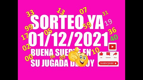 SORTEO YA NUMERO PROBABLE 01 DICIEMBRE 2021