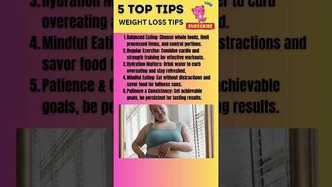 5 TOP WEIGHT LOSS TIPS